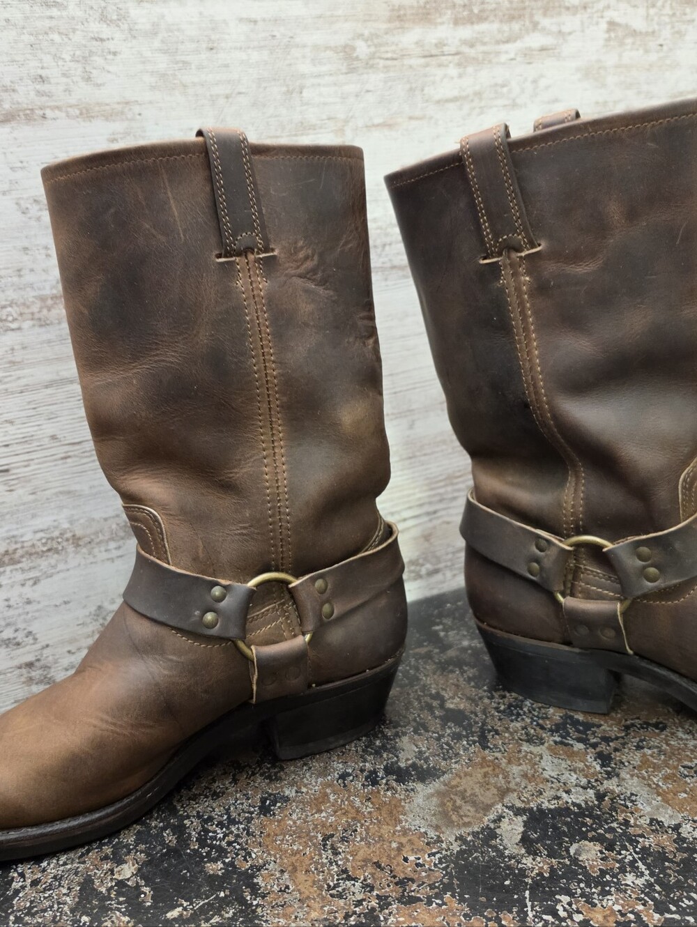 Womens Frye Harness 12R Boots Sz 10 Used 313175 700 77300-3 Brown Leather - Picture 7 of 16